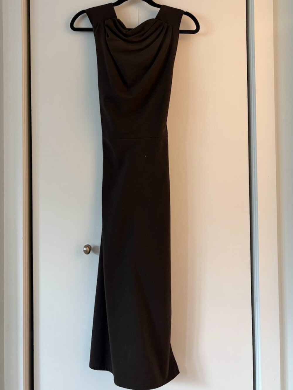 SLOAN Cowl Neck Midi Dress with Open Back